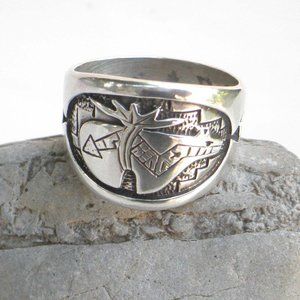 Signed Roderick Tenorio RMT Carolyn Pollack 925 Sterling Silver Bear Ring